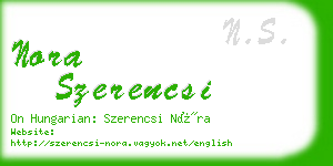 nora szerencsi business card